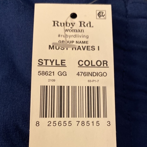 New Ruby Rd. Skort- Skirt & Shorts All In One! Indigo Blue NWT 1X Retail $62.00 - Picture 5 of 6